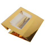 O'Creme Gold Treat Box with Window, 8.5" x 5.5" x 2", Pack of 5
