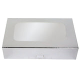 O'Creme Silver Treat Box with Window, 8.5" x 5.5" x 2", Case of 200
