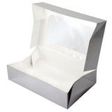O'Creme Silver Treat Box with Window, 8.5" x 5.5" x 2", Case of 200