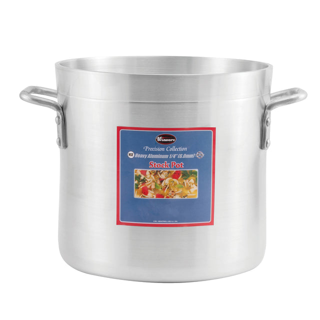 Winware by Winco ALHP-100 100 Qt. Aluminum Stock Pot, 6mm, Precision