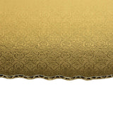 Gold Rectangular Scalloped Corrugated Half Size Cake Board 14" x 18" - Pack of 10
