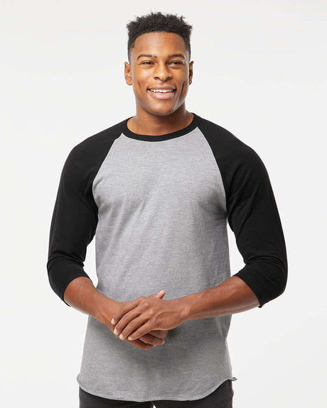 TULTEX® Fine Jersey Raglan Crewneck Three-Quarter Sleeve Tee