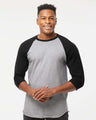 TULTEX® Fine Jersey Raglan Crewneck Three-Quarter Sleeve Tee