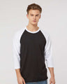 TULTEX® Fine Jersey Raglan Crewneck Three-Quarter Sleeve Tee