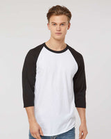 TULTEX® Fine Jersey Raglan Crewneck Three-Quarter Sleeve Tee