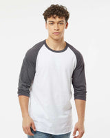 TULTEX® Fine Jersey Raglan Crewneck Three-Quarter Sleeve Tee