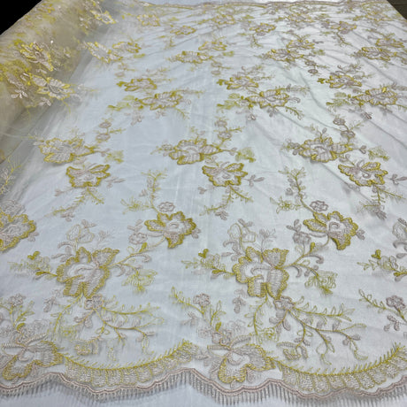 Embroidered Lace Mesh Floral