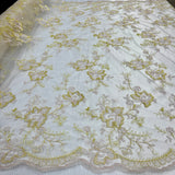 Embroidered Lace Fabric 100% Polyester Net Mesh 51"