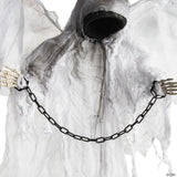 35 1/2" Animated Hanging Faceless Specter with Wings Halloween Decoration