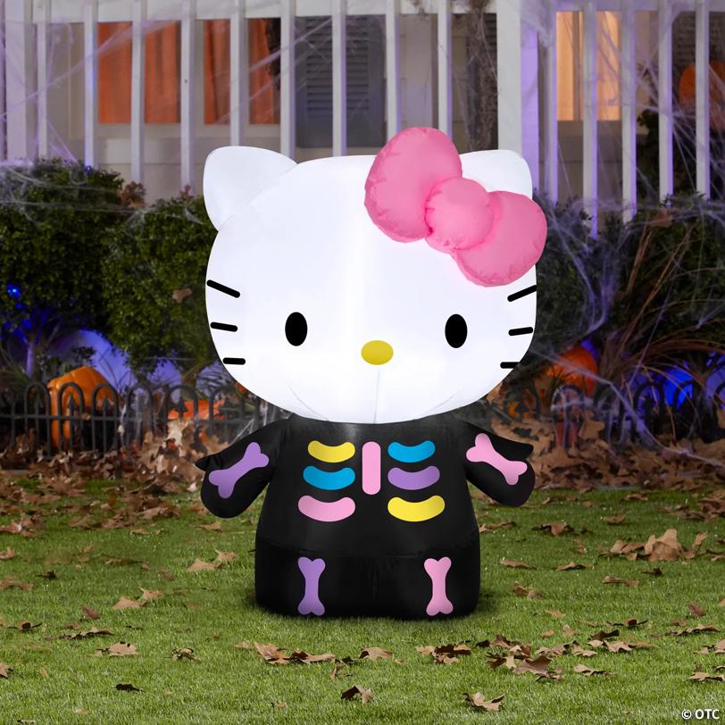 35" Airblown® Blowup Inflatable Hello Kitty Neon Skeleton Halloween Outdoor Yard Decoration