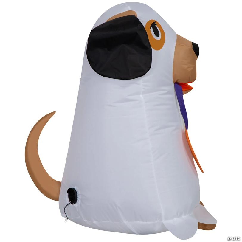 35" Airblown® Inflatable Light-Up Ghost Dog with Jack-O'-Lantern Treat Bag Halloween Decoration