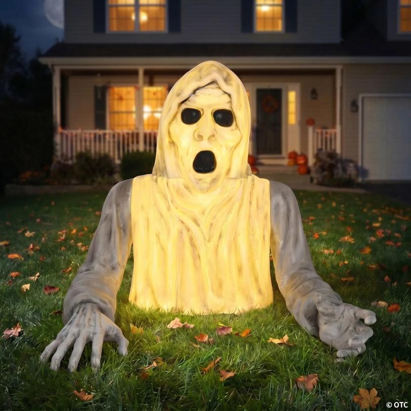 35" Light-Up Groundbreaker Ghost Figure Halloween Decoration