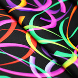 Wild Confetti Nylon Spandex Fabric - Multicolor Rainbow Crescent Print, 58-60" Width (1 Yard)