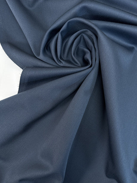 Wool Polyamide Twill Gray-Blue