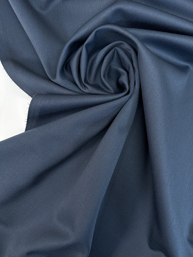 Wool Polyamide Twill Gray-Blue