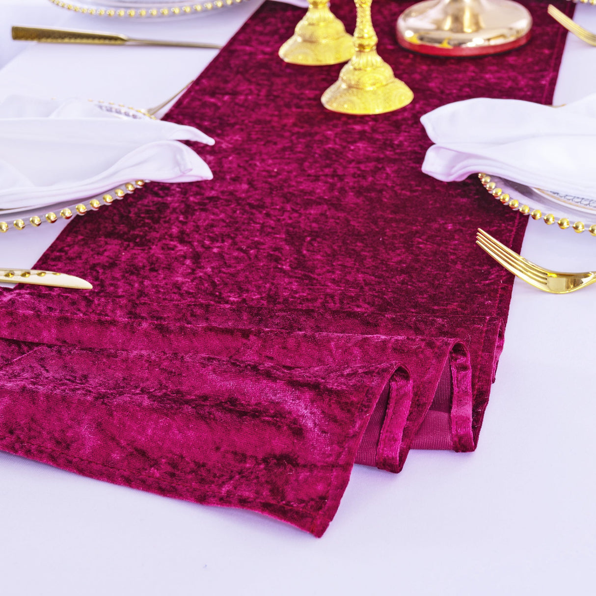 Velvet Table Runner 13x108 Magenta/Azalea