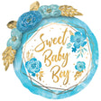 Foil Balloon Baby Boy Floral Geo 36 Inch