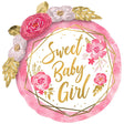 Foil Balloon Baby Girl Floral Geo 36 Inch