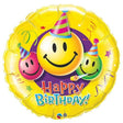 Foil Balloon Birthday Smiley Faces 36 Inch