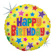 Foil Balloon 36 Inch Bold Stars Birthday