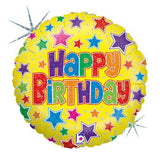 Foil Balloon 36 Inch Bold Stars Birthday
