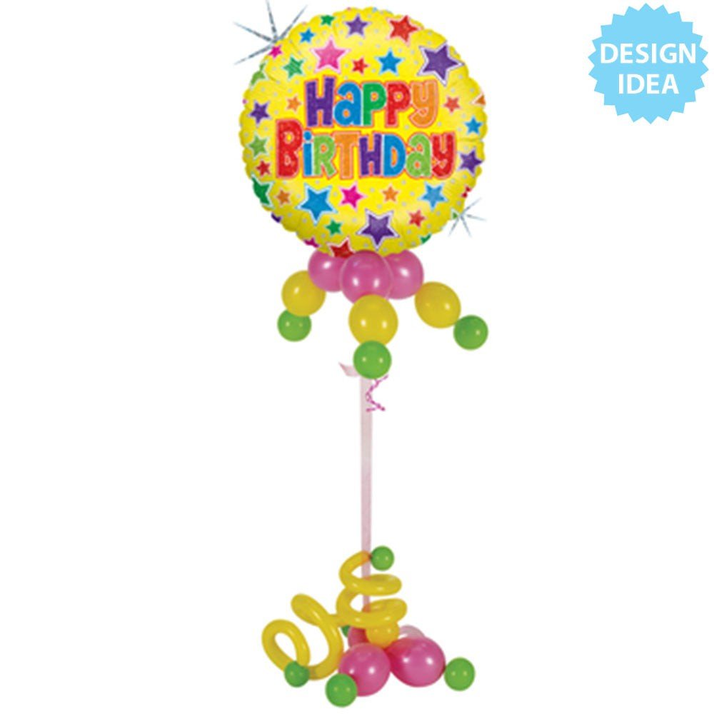 Foil Balloon 36 Inch Bold Stars Birthday