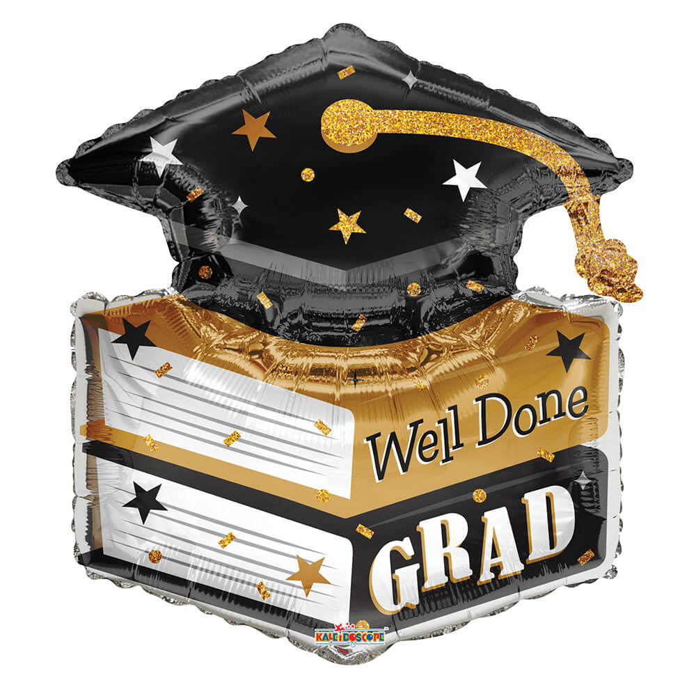 Foil Balloon Books and Grad Cap Shape