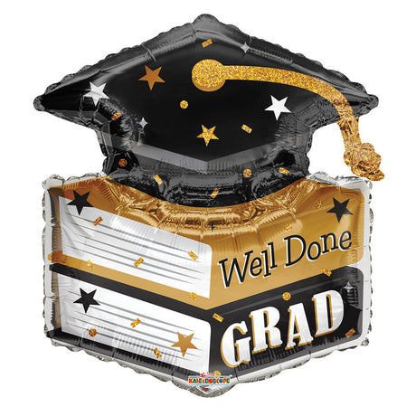 Foil Balloon Books and Grad Cap Shape
