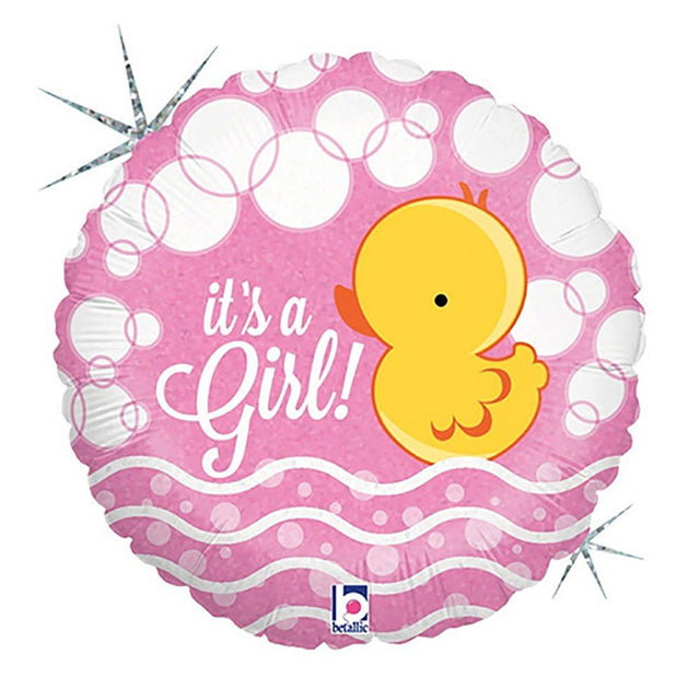 Girls Foil Balloon 36 Inch Bubble Ducky