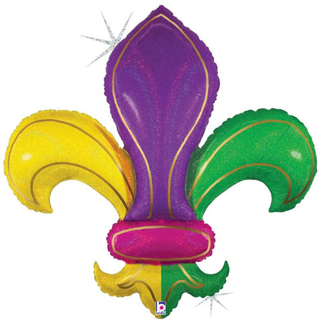 Foil Balloon 36 Inch Colorful Fleur De Lis