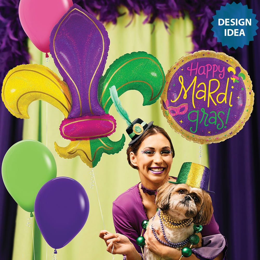 Foil Balloon 36 Inch Colorful Fleur De Lis