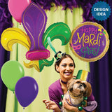 Foil Balloon 36 Inch Colorful Fleur De Lis