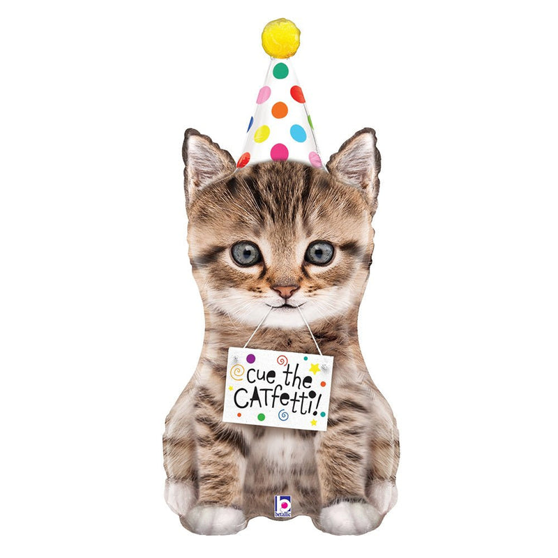 Foil Balloon Girls 36 Inch Cue The Catfetti Cat