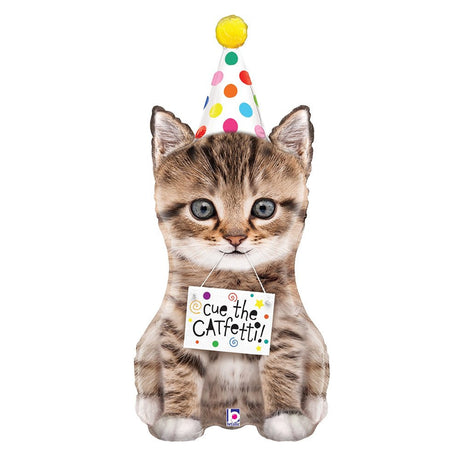 Foil Balloon Girls 36 Inch Cue The Catfetti Cat