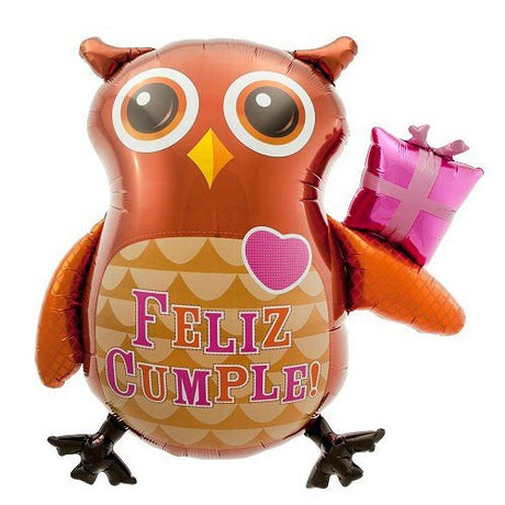 Foil Balloon Feliz Cumpleanos Owl
