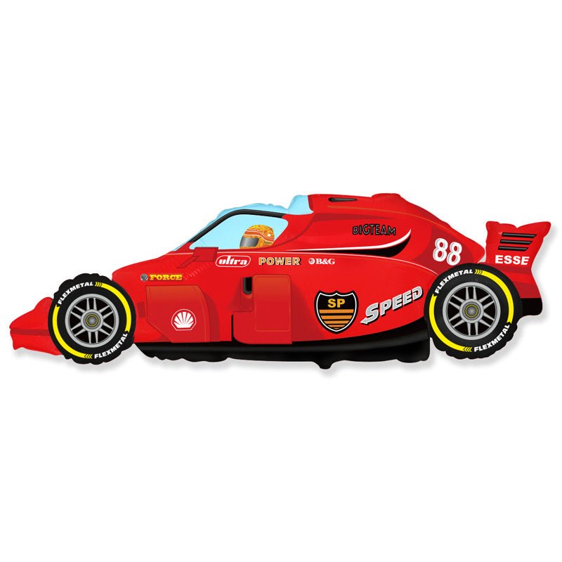 Foil Balloon Formula Race Car Red
