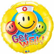 Foil Balloon Get Well Smiley Faces 36 Inch
