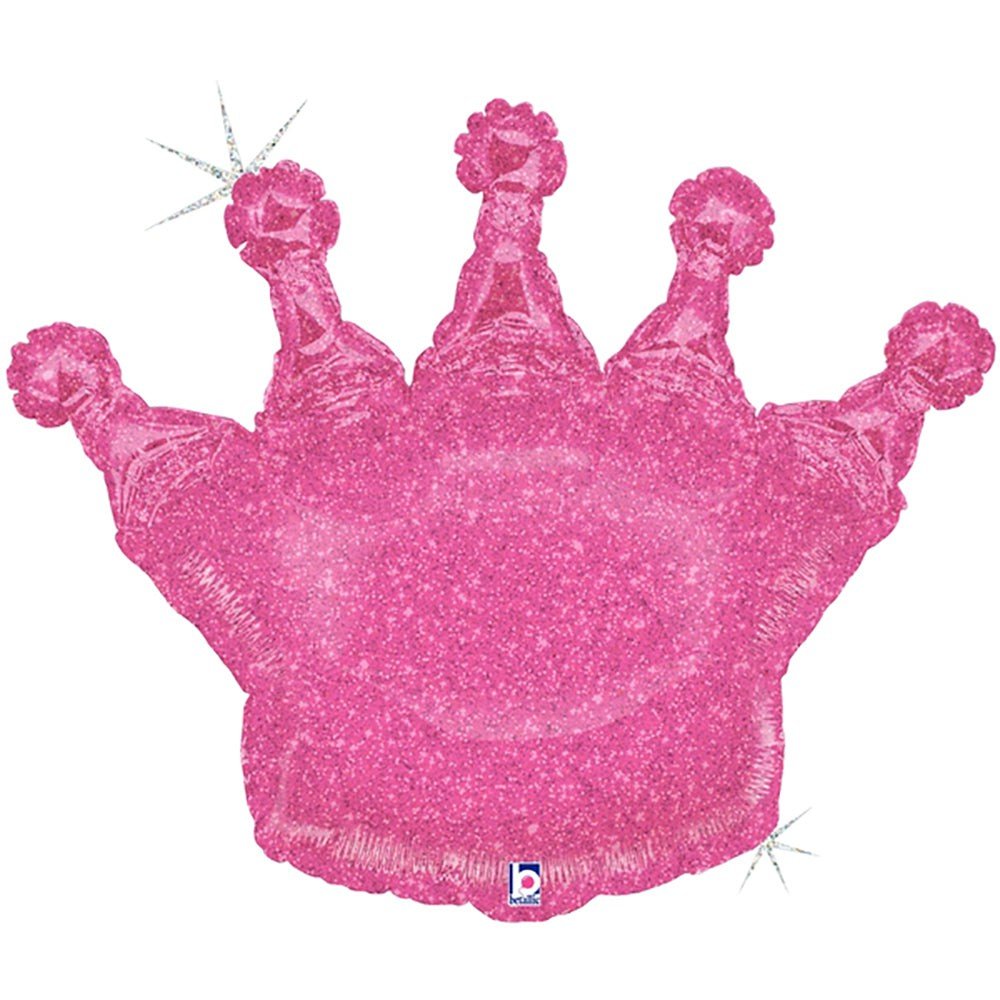 Foil Balloon Girls Glittering Crown Pink 36 Inch