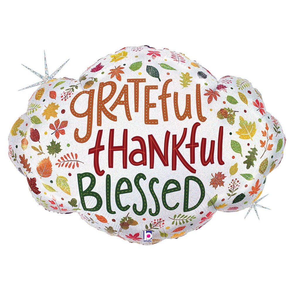 Foil Balloon Grateful Thankful Blessed 36 Inch