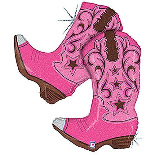 Foil Balloon Holographic Pink Dancing Boots
