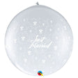 Latex Balloons Just Married Flowers-A-Round 36 Inch