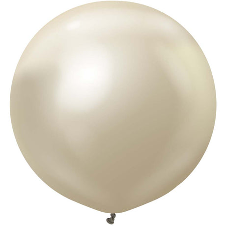 Latex Balloons 36 Inch Kalisan Mirror White Gold