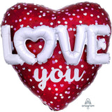Love Hearts & Dots Foil Balloon