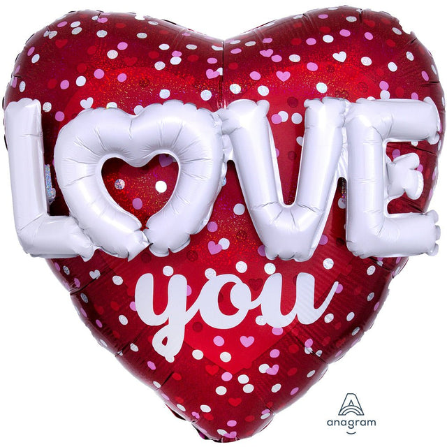 Love Hearts & Dots Foil Balloon