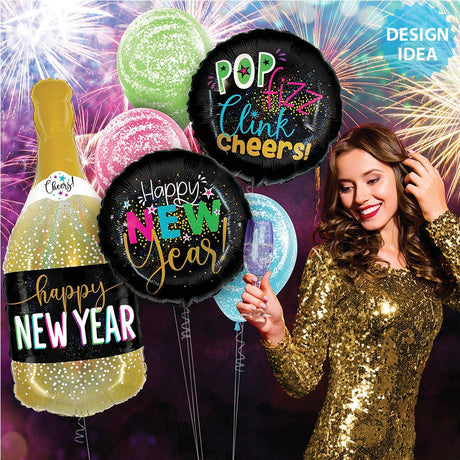 Foil Balloon New Year Champagne