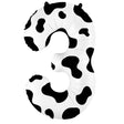 Foil Balloon Number 3 Cow Print