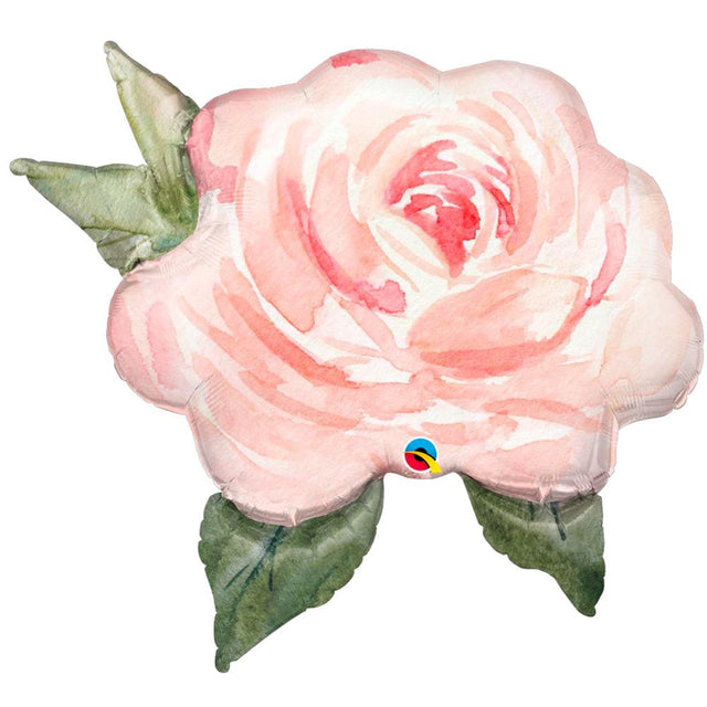 Pink Watercolor Rose Foil Balloon
