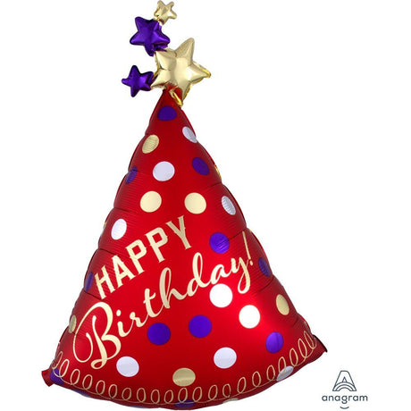 Foil Balloon Red Satin Party Hat