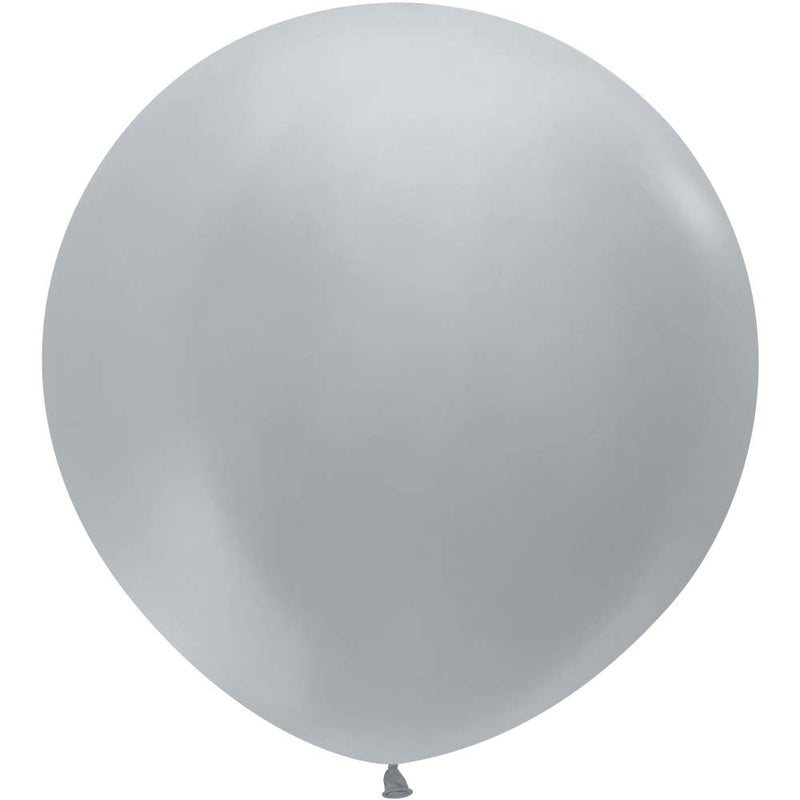 36 Inch Metallic Silver Latex Balloons