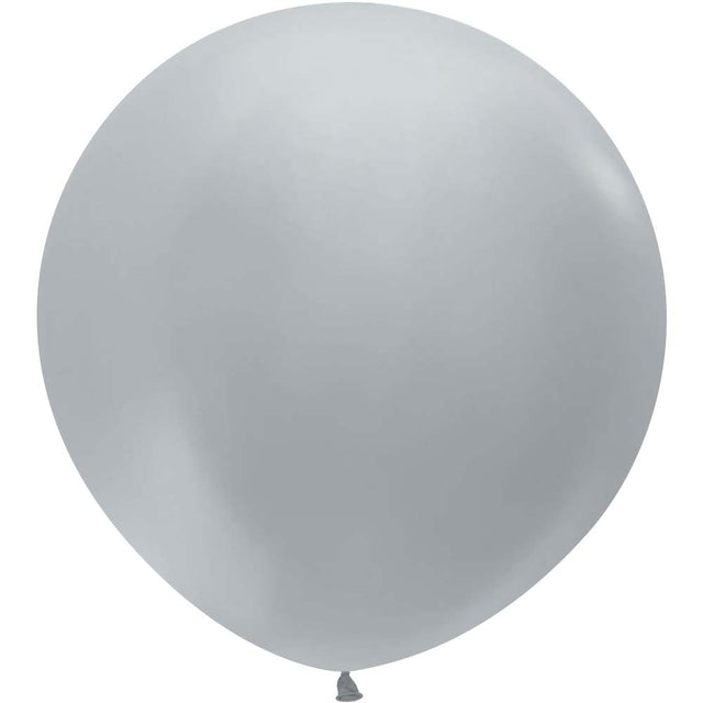 36 Inch Metallic Silver Latex Balloons